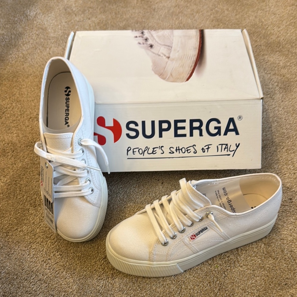 Superga White Canvas Sneakers 2790A